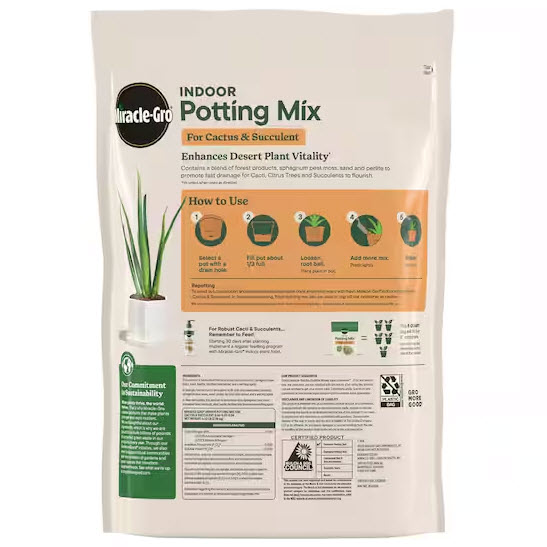 Cactus, Miracle-Gro, Palm and Citrus Potting Mix, 8 qt Bag - 2