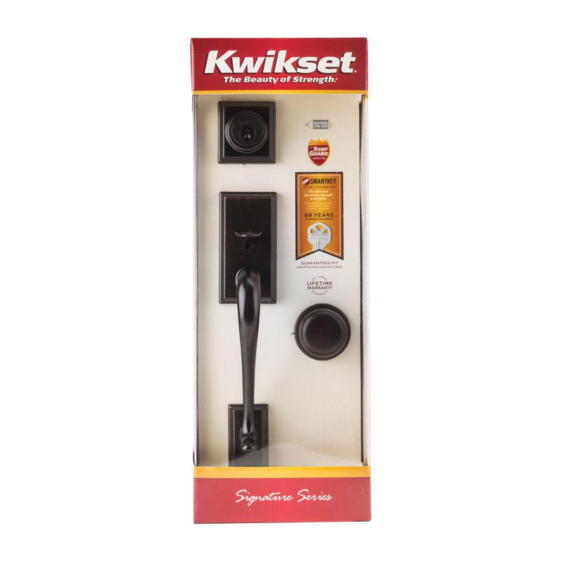 Combination Lockset, Kwikset, Venetian Bronze, Lever Interior Handle, 1 Grade, Brass - 2
