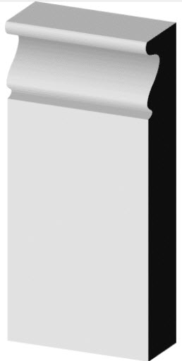 Plinth Block, Alexandria Moulding, 3 in W Actual x 6 in H Actual, LDF, Primed - 1