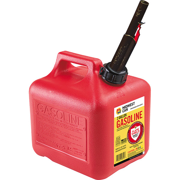 Midwest Can, Gas Can, Quick-Flo, 2 gal, Red - 1
