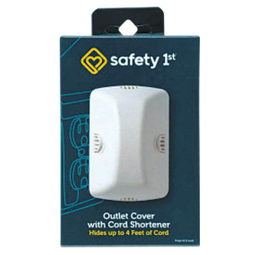 Outlet Cover with Cord Shortener, Safety 1St, White - 3