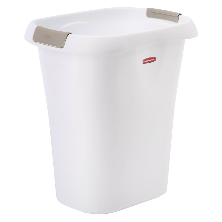 Waste Basket, Rubbermaid, 5.25 gal Capacity, Polypropylene, White - 1