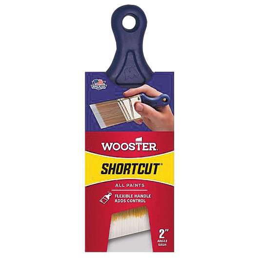 Shortcut Paint Brush, Wooster, 2 in W, 2-3/16 in L Bristle, Synthetic Fabric Bristle - 2
