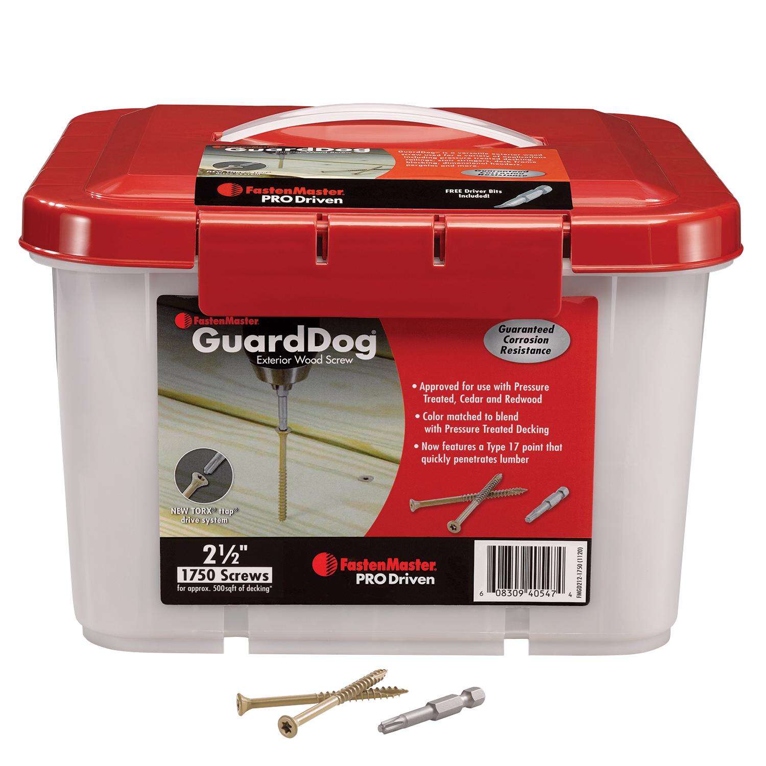 GuardDog Exterior Screw, #9 x 2-1/2 in L, Torx TTap Drive, Flat Head, Available in a 1750 pk Box, Sold by the Pound - 2