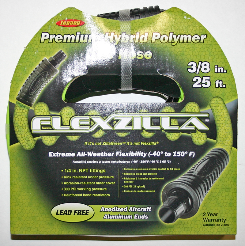 Air Hose, Flexzilla, Hybrid Polymer, 3/8 in x 25 ft L, Fittings: 1/4 in MNPT - 1