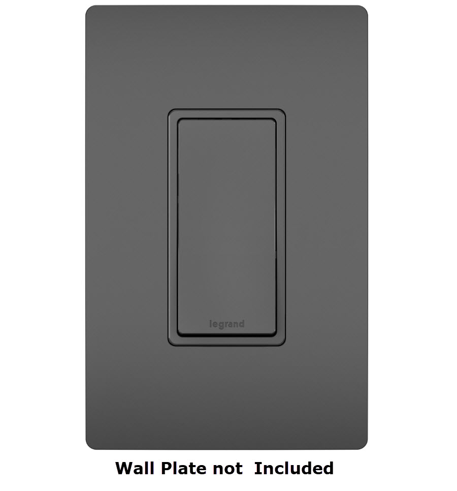 Radiant Paddle Switch, Pass & Seymour, 15 A, 120/277 VAC, Push Wire, Side Wire Terminal, Black - 6