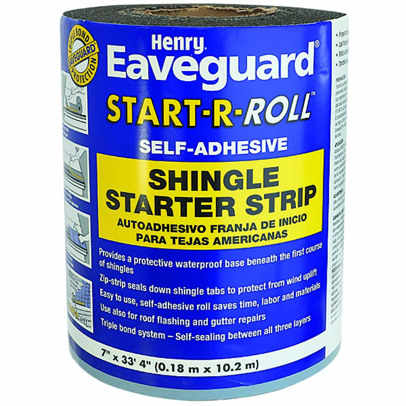 Henry Start R Roll, Eaveguard, Shingle Starter Strip, Solid, 7 in W x 33 Ft L - 1