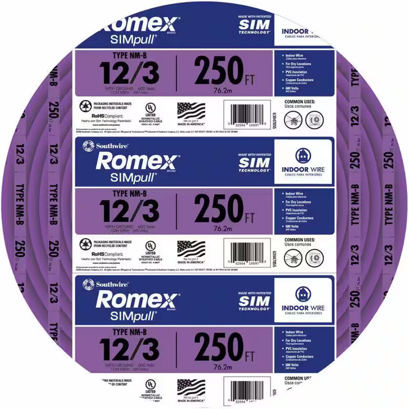 Romex&reg; 12/3NM-WGX250