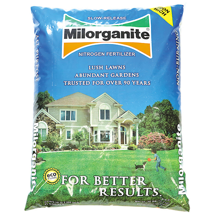 Nitrogen Fertilizer, Milorganite, 2500 sq-ft, 6-4-0 N-P-K Ratio - 1