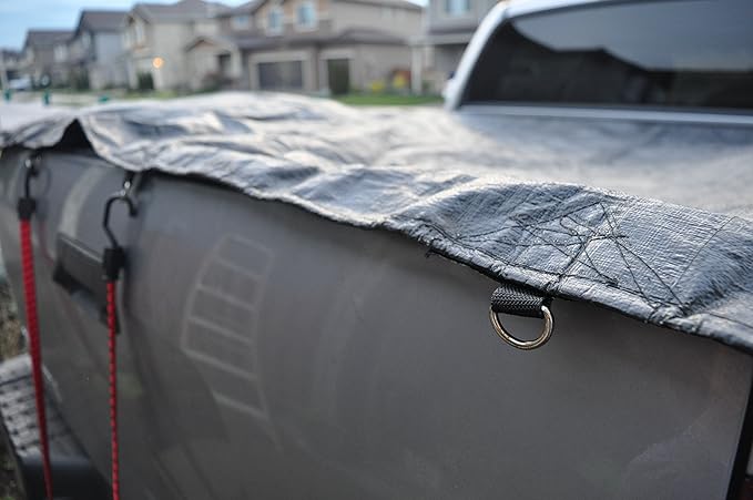 Foremost Truck Bed Poly Tarp Black 7x9, Dry Top, 12 mil Thick - 3