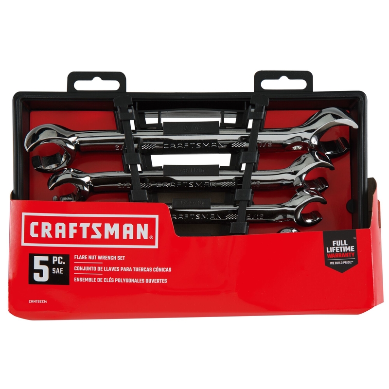 Combination Flare Nut Wrench Set, Craftsman, 5-Piece, Steel, Chrome, Silver - 2