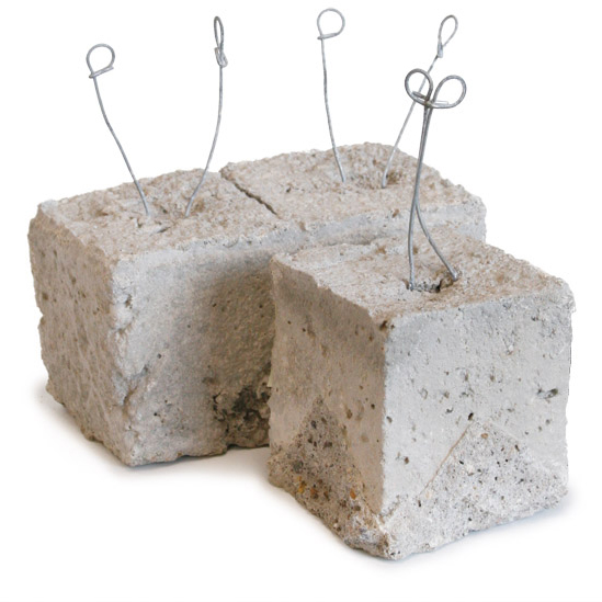 Dobie Block with Wire, Masco, 3 in Rebar, Concrete, 1 piece - 1