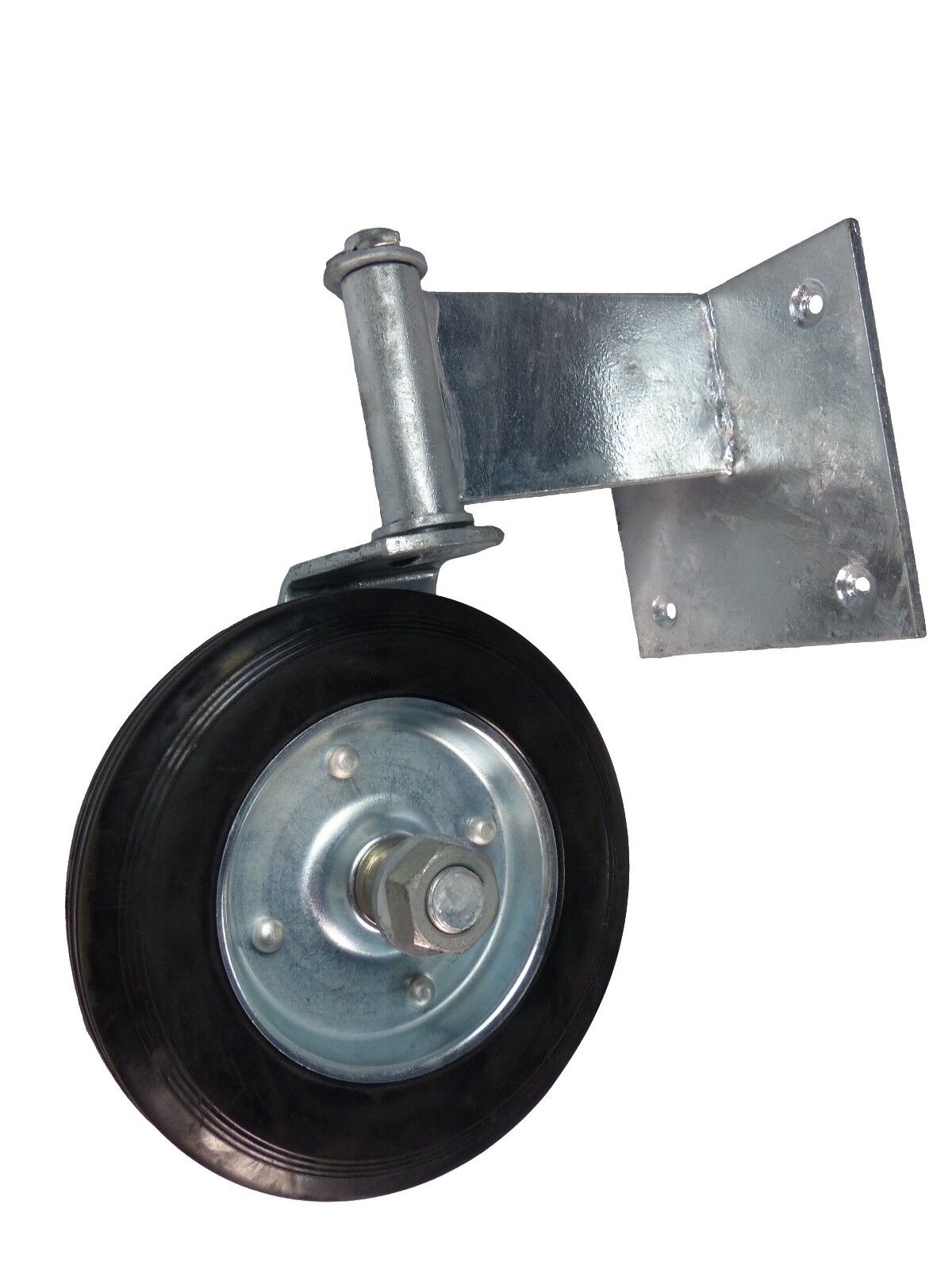 Swivel Wheel for Swing Gate, Master Halco, Flat Backed for Wood Gate, Galvanized - 1