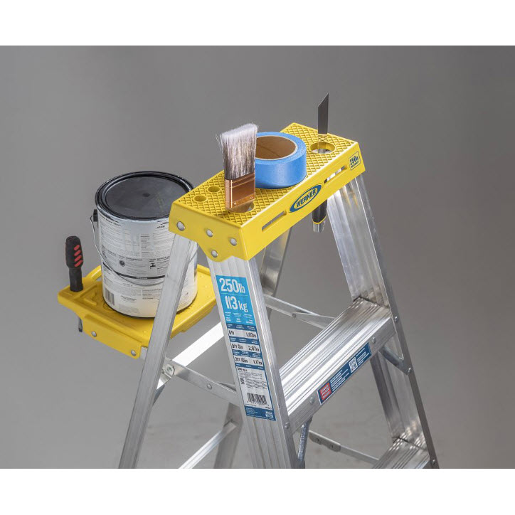 Aluminum Step Ladder, Werner, 6 ft, 5-Step, Type I 250 lb Capacity, With Tray - 2