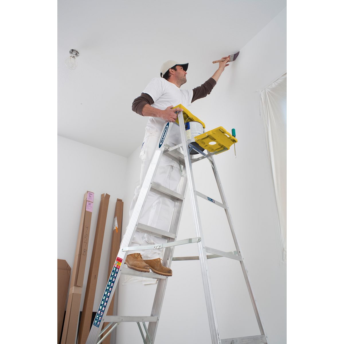 Aluminum Step Ladder, Werner, 8 ft, 7-Step, Type I 250 lb Capacity, With Tray - 3