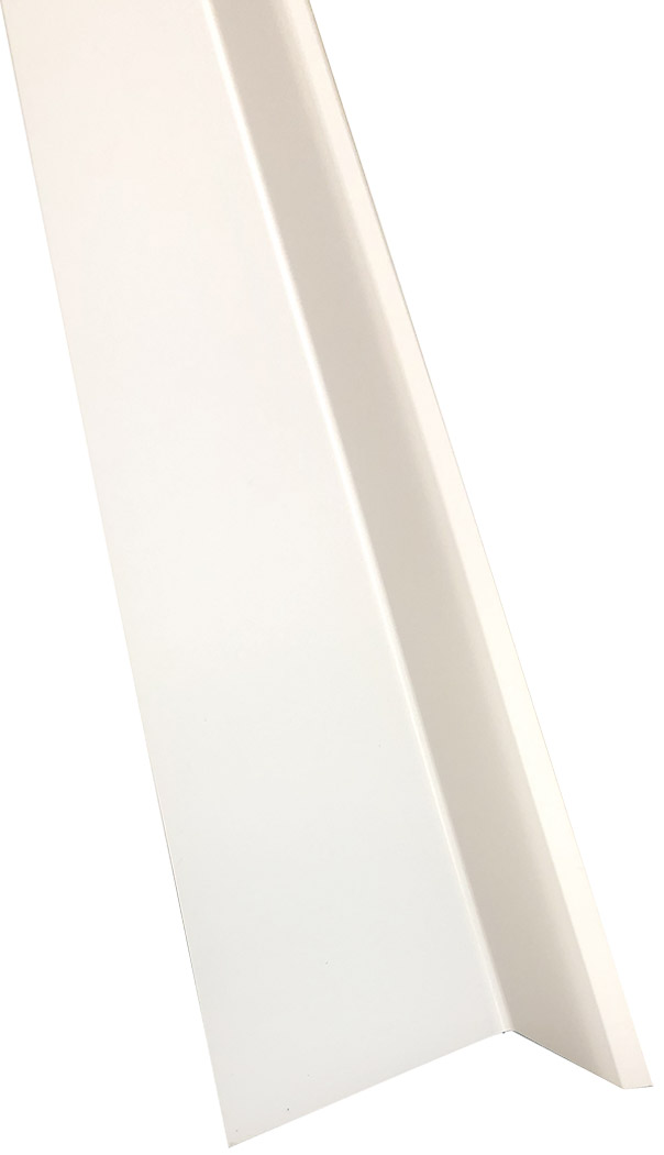 Rake Edge Flashing, Ecco, 28 ga, Edge Type: G, White, 10 ft L, 2 in W, 2 in H - 1