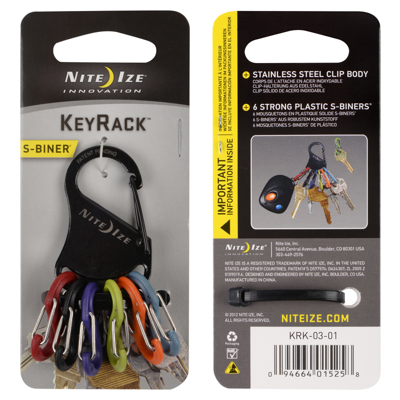 KeyRack Carabiner, Nite Ize, 2 in Dia, Stainless Steel, Black - 4