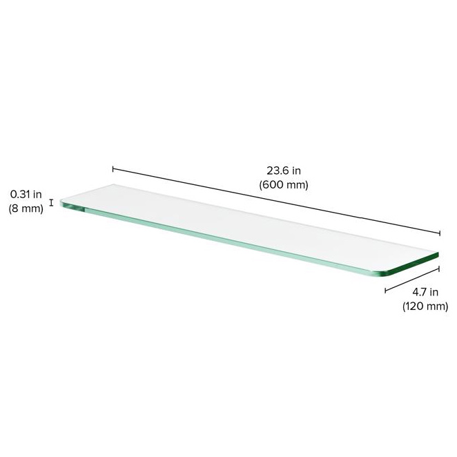 Shelf, Dolle, 5 lb, 1-Shelf, 24 in W, 5 in D, 5/16 in H, 8 mm Thick Material - 3