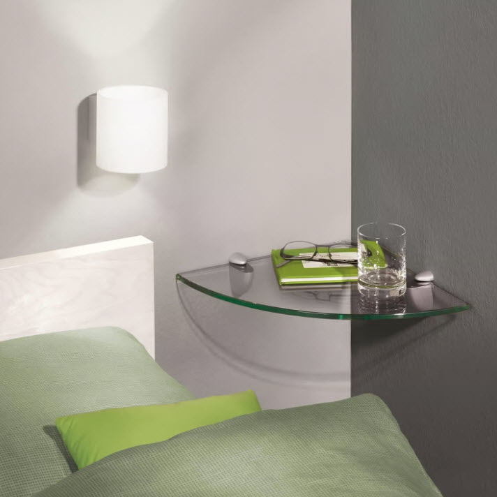 Glass Corner Shelf, Dolle, 10 in, 4 lb, 1-Shelf, 8 mm Thick Material - 2