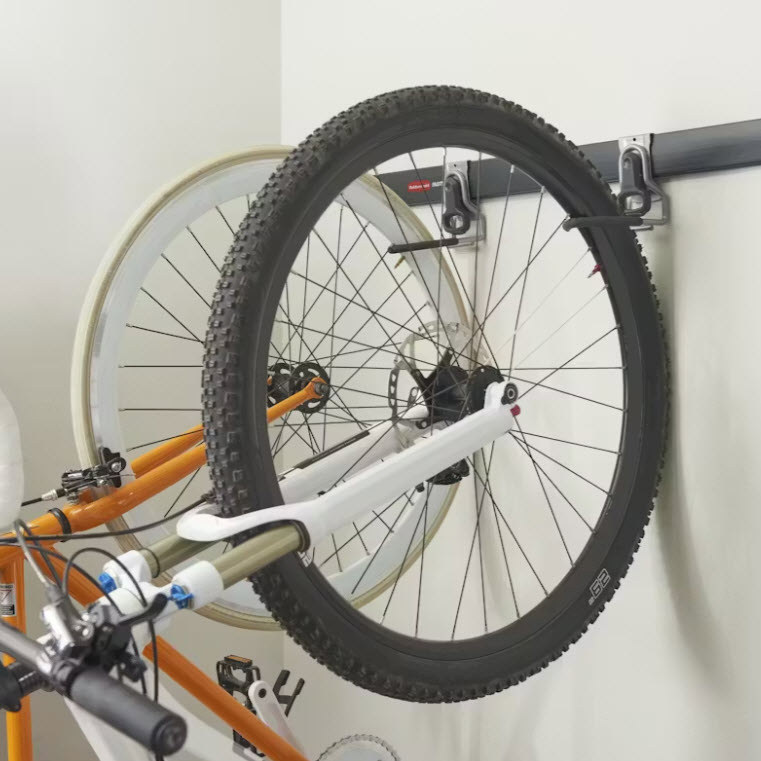 Vertical Bike Hook, Rubbermaid, FastTrack, 50 lb, Wall Mounting, Steel, Black, Powder-Coated - 2