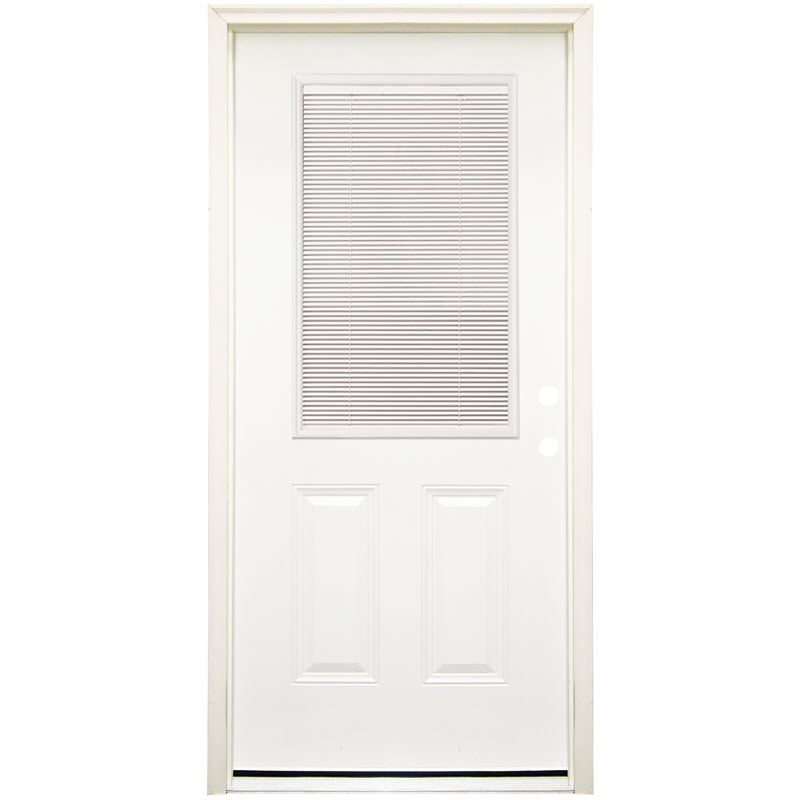 Therma-Tru Pre-Hung Door, Therma Tru, Steel, 1/2 Lite Mini Blind, Left-Hand, 36 in W x 80 in H, 4-9/16 in Jamb - 1