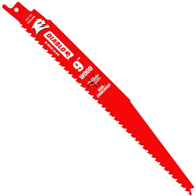 Reciprocating Saw Blade, Diablo, 9 in L, 4/6 TPI, 5 pk - 1