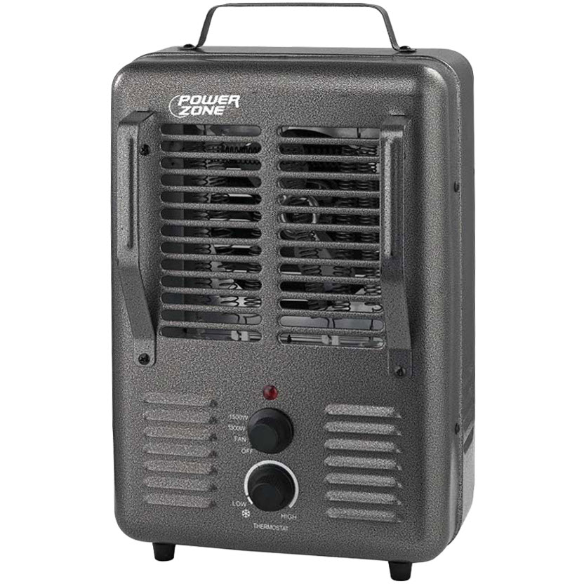 Milkhouse Utility Heater, Comfort Zone, 12.5 A, 120 V, 1300, 1500 W, 5120 Btu/hr Heating, 2-Heating Stage - 1