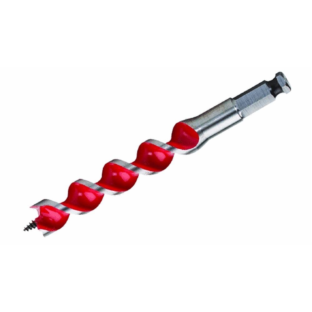 Auger Drill Bit, Milwaukee, 1/2 in Dia, 6-1/2 in OAL, 1/4 in Dia Hex Shank, 1PK - 1