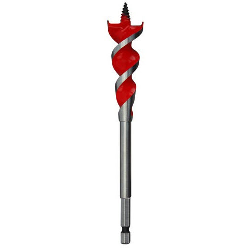 Auger Drill Bit, Milwaukee, 1 in Dia, 6-1/2 in OAL, 1/4 in Dia Hex Shank, 1PK - 1