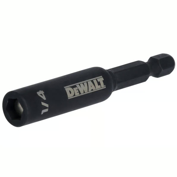 Impact Ready Nut Driver, Dewalt, Elite Series, 1/4 in Drive, 2-9/16 in L, 1/4 in Hex Shank - 2