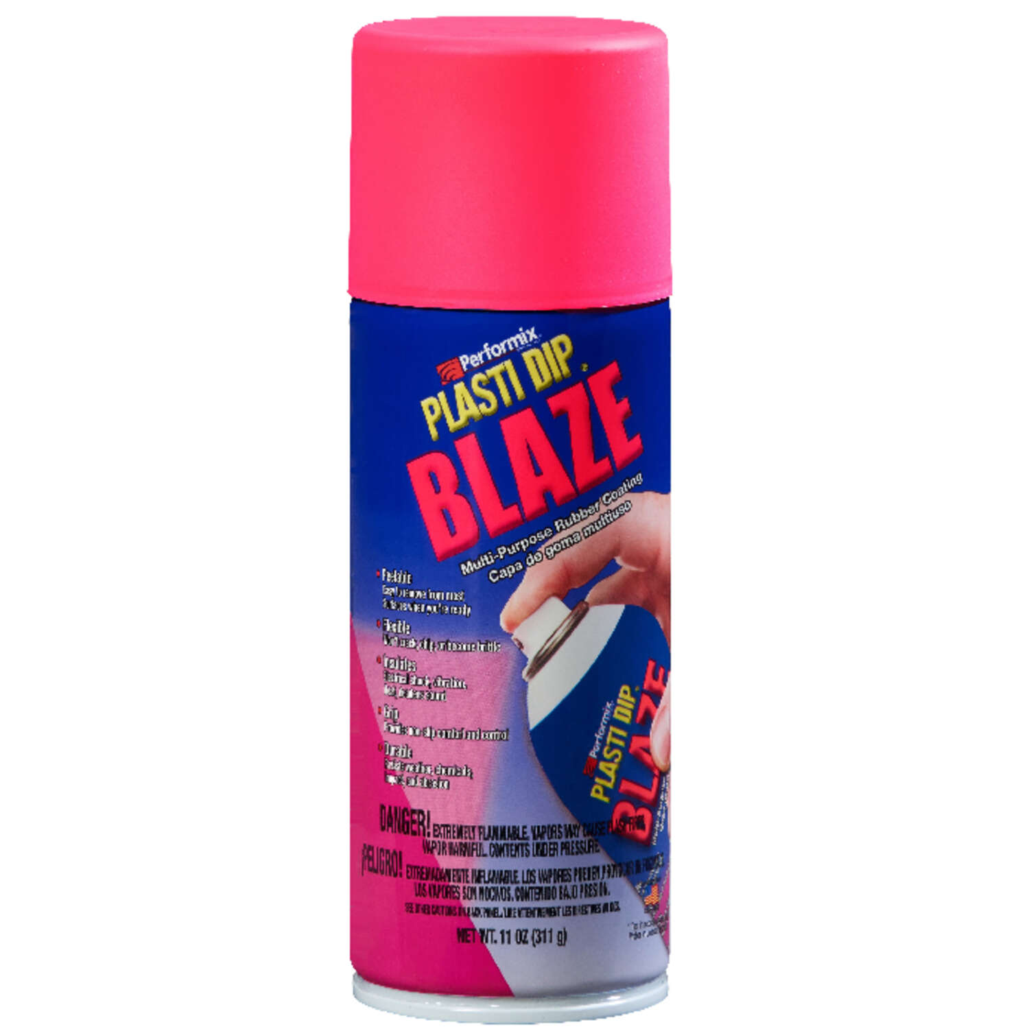 Rubberized Spray Coating, Plasti Dip, Multi-Purpose, Blaze Pink, 11 oz, Can - 1