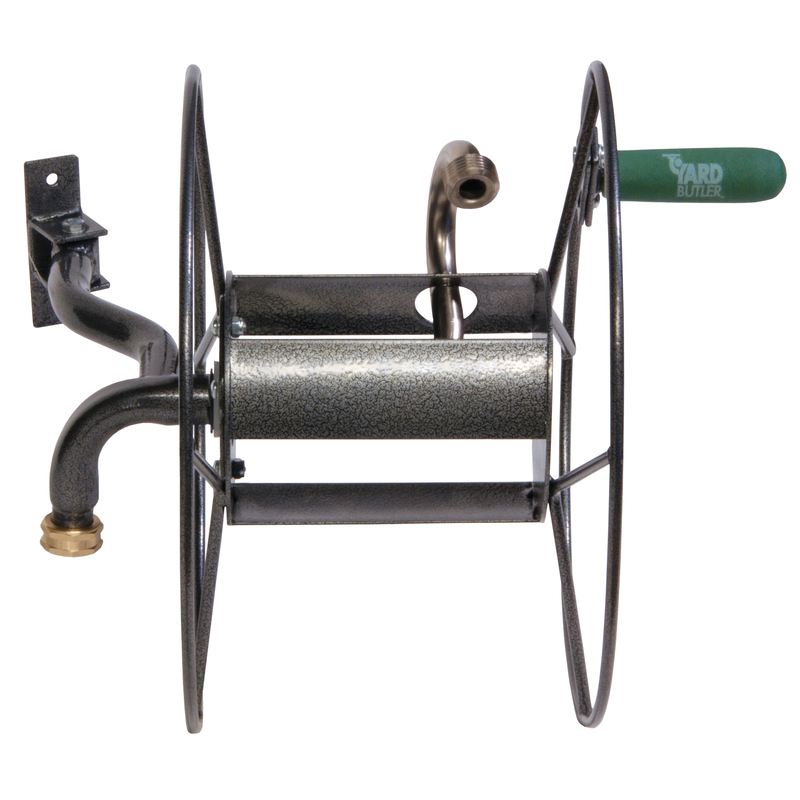 Yard Butler 75 ft. Silver Wall Mounted Hose Reel - 2