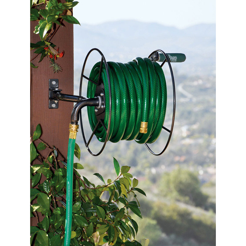 Yard Butler 75 ft. Silver Wall Mounted Hose Reel - 3