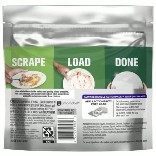Dishwasher Detergent Pods, Cascade, Platinum, Fresh Scent, 12 pk - 2