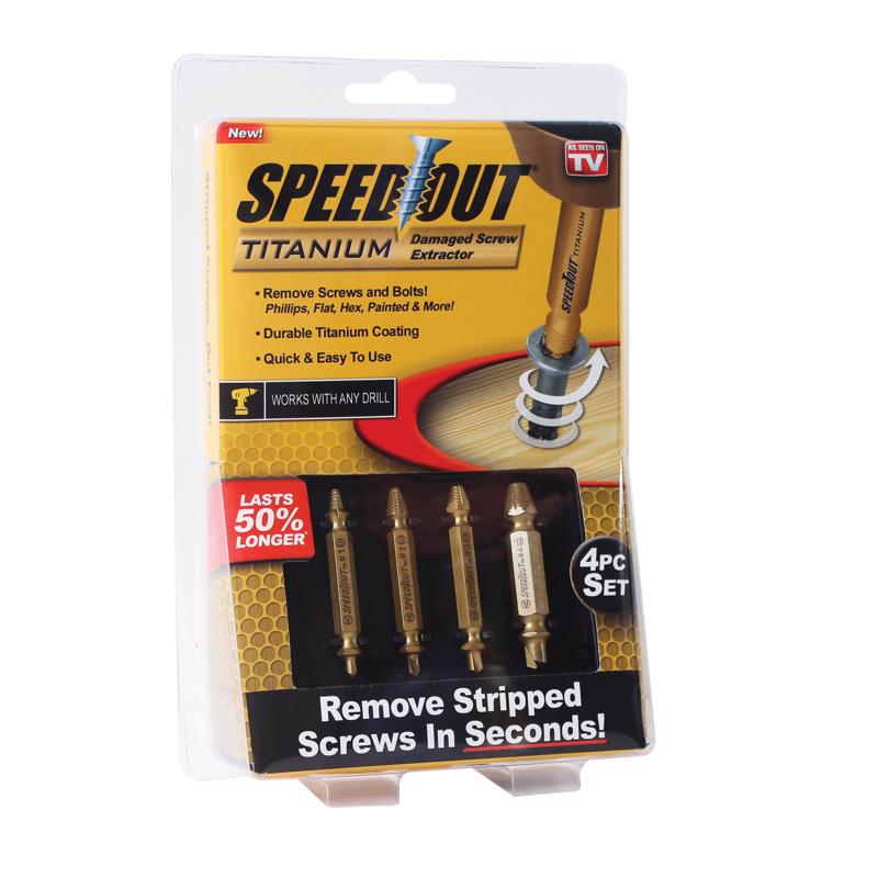 Speed Out Screw Extractor, Speedout, Steel. 4 pc - 1