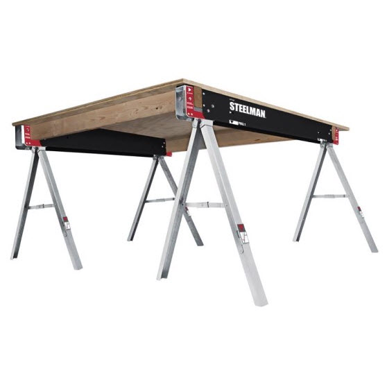 Folding Sawhorse, Steelman, 30 in H, Steel, 1100 lb Capacity per Pair (Sold Individually) - 2