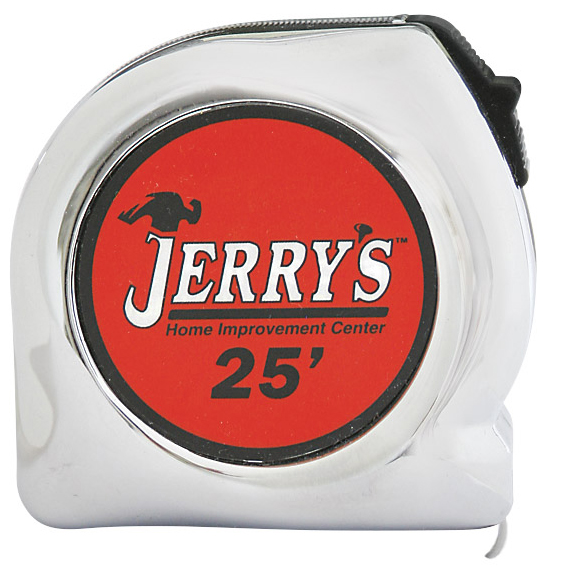 Tape Measure, Komelon Usa Corp, 25 in L, 1 in W, Chrome/Red Case - 1
