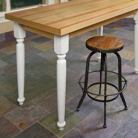 Butcher Block Series Table Leg, Waddell, 35 in L, White - 2
