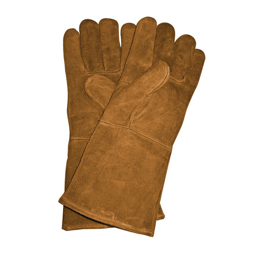 Leather Fireplace Gloves, Panacea, Brown, One Size Fits All - 1