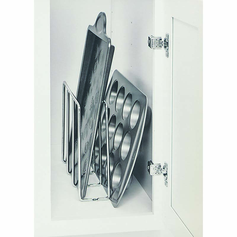 Bakeware and Tray Divider, Rev-A-Shelf, Chrome, 11-7/8 in L, 3 in W, 10 in H - 1