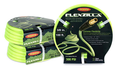 Air Hose, Flexzilla, Hybrid Polymer, 3/8 in x 100 ft L, Fittings: 1/4 in MNPT - 1