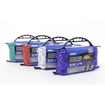 Rope, Kingcord, 3/16 in Dia, 75 ft L, #6, Polypropylene, Assorted - 1