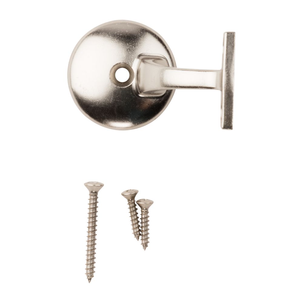 One-Piece Handrail Bracket, National Hardware, 250 lb, Zinc, Satin Nickel - 3