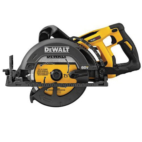 Cordless 60V FlexVolt Circular Saw, Dewalt, Left 7-1/4 in Blade, Rear Handle, Tool Only - 1