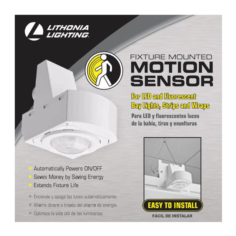 Lithonia 360-Degree Motion Sensor, Lithonia Lighting, 120/277 V, 60 ft Detection, J-Box, White - 1