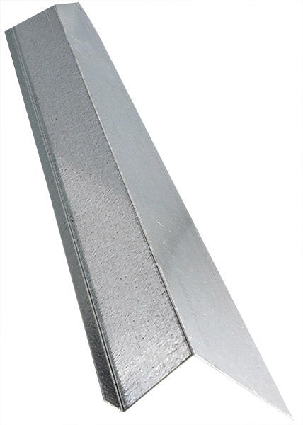 Sloped Z-Flashing, Ecco, Base Size: 2 in x 1-1/2 in x 3/8 in, Roof Pitch: 100 deg, Metal, Galvanized, 10 ft L - 1