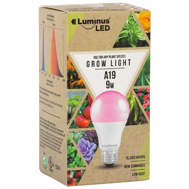 Grow LED Bulb, Luminus, 9 Watt Equivalent, A19, E26 - 2