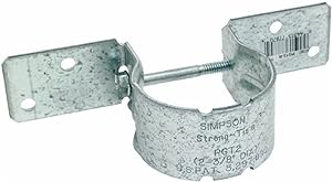 Pipe Grip Tie, Simpson Strong-Tie, Wood Fence Rail to 2-3/8 in Metal Post, 14 ga Galvanized Steel - 1
