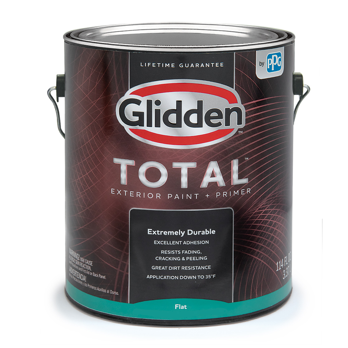 Total Exterior Latex Paint, Glidden, Flat Sheen, Midtone Base, 1 gal - 1