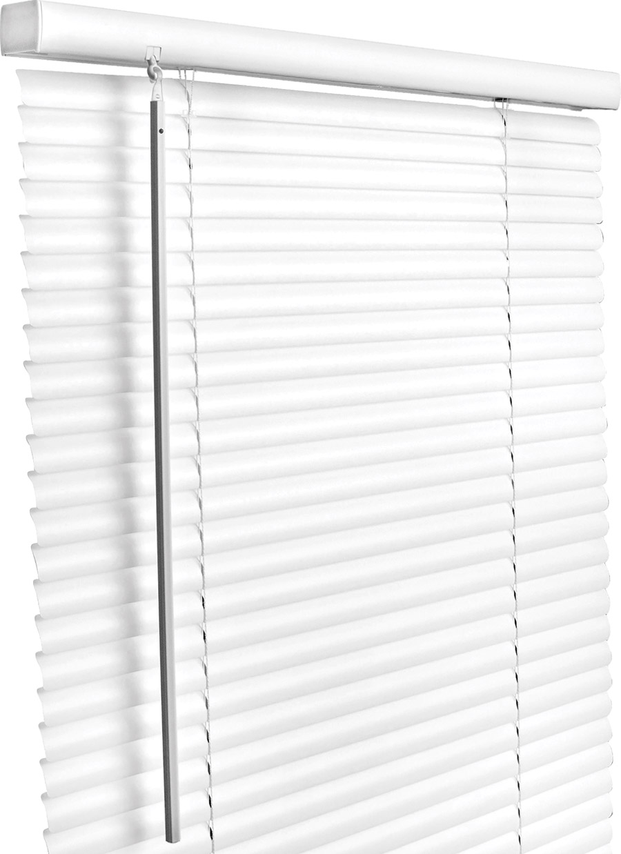 Window Blind, Living Accents, 64 in L, 24 in W, Vinyl, White - 1
